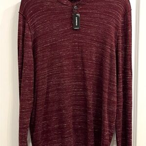 Express Pullover Sweater Three Button Burgundy Men’s XL New With Tags